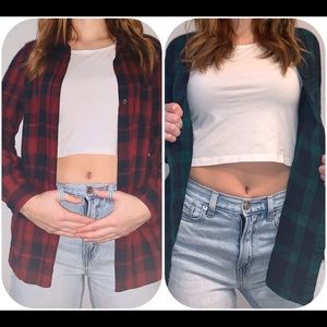 Green & Black Flannel and Dark Red & Black Flannel